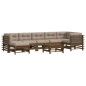 vidaXL Set Divani da Giardino 8 pz con Cuscini in Legno Massello Miele vidaXL Set Divani da Giardino 8 pz con Cuscini in Legno Massello Miele