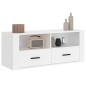 Mobile Porta TV Bianco 100x35x40 cm in Legno Multistrato Mobile Porta TV Bianco 100x35x40 cm in Legno Multistrato
