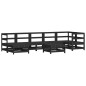 vidaXL Set Divani da Giardino 8 pz con Cuscini in Legno Massello Nero vidaXL Set Divani da Giardino 8 pz con Cuscini in Legno Massello Nero