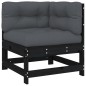 vidaXL Set Divani da Giardino 8 pz con Cuscini in Legno Massello Nero vidaXL Set Divani da Giardino 8 pz con Cuscini in Legno Massello Nero