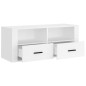 Mobile Porta TV Bianco 100x35x40 cm in Legno Multistrato Mobile Porta TV Bianco 100x35x40 cm in Legno Multistrato