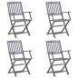 Sedie da Giardino Pieghevoli 4pz con Cuscini in Massello Acacia Sedie da Giardino Pieghevoli 4pz con Cuscini in Massello Acacia