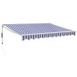 vidaXL Tenda Sole Retrattile Blu e Bianca 3x2,5 m Tessuto e Alluminio vidaXL Tenda Sole Retrattile Blu e Bianca 3x2,5 m Tessuto e Alluminio