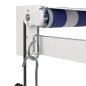 vidaXL Tenda Sole Retrattile Blu e Bianca 3x2,5 m Tessuto e Alluminio vidaXL Tenda Sole Retrattile Blu e Bianca 3x2,5 m Tessuto e Alluminio