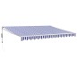 vidaXL Tenda da Sole Retrattile Blu e Bianca 4x3 m Tessuto e Alluminio vidaXL Tenda da Sole Retrattile Blu e Bianca 4x3 m Tessuto e Alluminio
