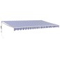 vidaXL Tenda da Sole Retrattile Blu e Bianca 5x3 m Tessuto e Alluminio