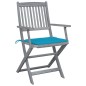 Sedie da Giardino Pieghevoli 4pz con Cuscini in Massello Acacia Sedie da Giardino Pieghevoli 4pz con Cuscini in Massello Acacia