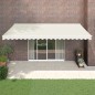 vidaXL Tenda da Sole Retrattile Crema 5x3 m in Tessuto e Alluminio vidaXL Tenda da Sole Retrattile Crema 5x3 m in Tessuto e Alluminio