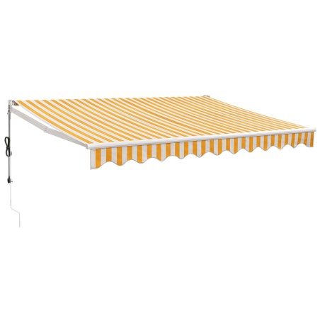 vidaXL Tenda Retrattile Gialla e Bianca 3,5x2,5 m Tessuto e Alluminio