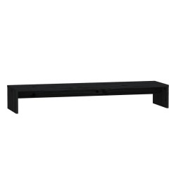 Supporto per Monitor Nero 100x27x15cm in Legno Massello di Pino