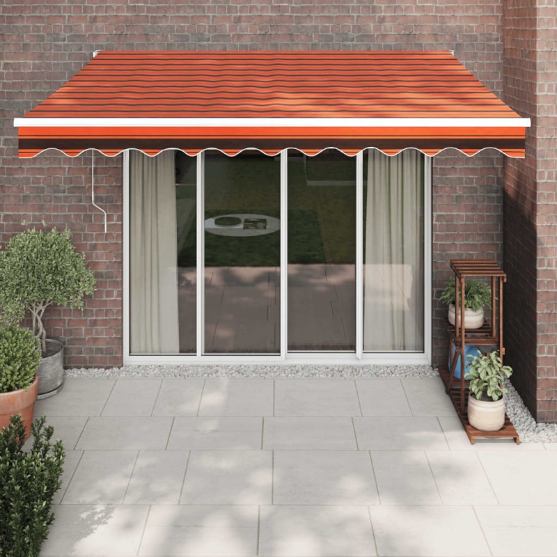 vidaXL Tenda Retrattile Arancione e Marrone 3x2,5m Tessuto e Alluminio vidaXL Tenda Retrattile Arancione e Marrone 3x2,5m Tessuto e Alluminio