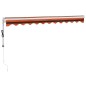 vidaXL Tenda Retrattile Arancione e Marrone 3x2,5m Tessuto e Alluminio vidaXL Tenda Retrattile Arancione e Marrone 3x2,5m Tessuto e Alluminio
