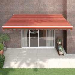 vidaXL Tenda Retrattile Arancione Marrone 4,5x3 m Tessuto e Alluminio