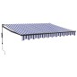vidaXL Tenda Sole Retrattile Blu e Bianca 3x2,5 m Tessuto e Alluminio vidaXL Tenda Sole Retrattile Blu e Bianca 3x2,5 m Tessuto e Alluminio