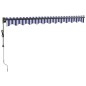 vidaXL Tenda Sole Retrattile Blu e Bianca 3x2,5 m Tessuto e Alluminio vidaXL Tenda Sole Retrattile Blu e Bianca 3x2,5 m Tessuto e Alluminio