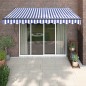 vidaXL Tenda Sole Retrattile Blu e Bianca 3,5x2,5m Tessuto e Alluminio vidaXL Tenda Sole Retrattile Blu e Bianca 3,5x2,5m Tessuto e Alluminio