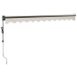 vidaXL Tenda da Sole Retrattile Crema 3x2,5 m in Tessuto e Alluminio vidaXL Tenda da Sole Retrattile Crema 3x2,5 m in Tessuto e Alluminio