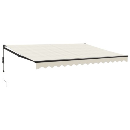 vidaXL Tenda da Sole Retrattile Crema 5x3 m in Tessuto e Alluminio