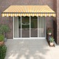 vidaXL Tenda Retrattile Gialla e Bianca 3,5x2,5 m Tessuto e Alluminio vidaXL Tenda Retrattile Gialla e Bianca 3,5x2,5 m Tessuto e Alluminio