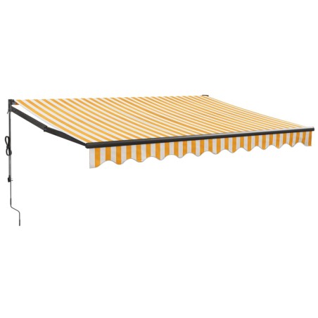vidaXL Tenda Retrattile Gialla e Bianca 3,5x2,5 m Tessuto e Alluminio
