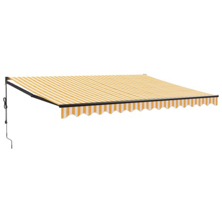 vidaXL Tenda Sole Retrattile Gialla e Bianca 4x3 m Tessuto e Alluminio
