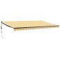 vidaXL Tenda Sole Retrattile Gialla e Bianca 5x3 m Tessuto e Alluminio vidaXL Tenda Sole Retrattile Gialla e Bianca 5x3 m Tessuto e Alluminio