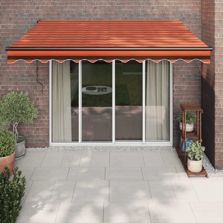 vidaXL Tenda Retrattile Arancione Marrone 3,5x2,5m Tessuto e Alluminio