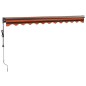 vidaXL Tenda Retrattile Arancione Marrone 3,5x2,5m Tessuto e Alluminio