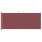 vidaXL Tenda Laterale Retrattile per Patio 180x500 cm Rossa vidaXL Tenda Laterale Retrattile per Patio 180x500 cm Rossa