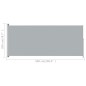 vidaXL Tenda Laterale Retrattile per Patio 200x500 cm Grigia vidaXL Tenda Laterale Retrattile per Patio 200x500 cm Grigia