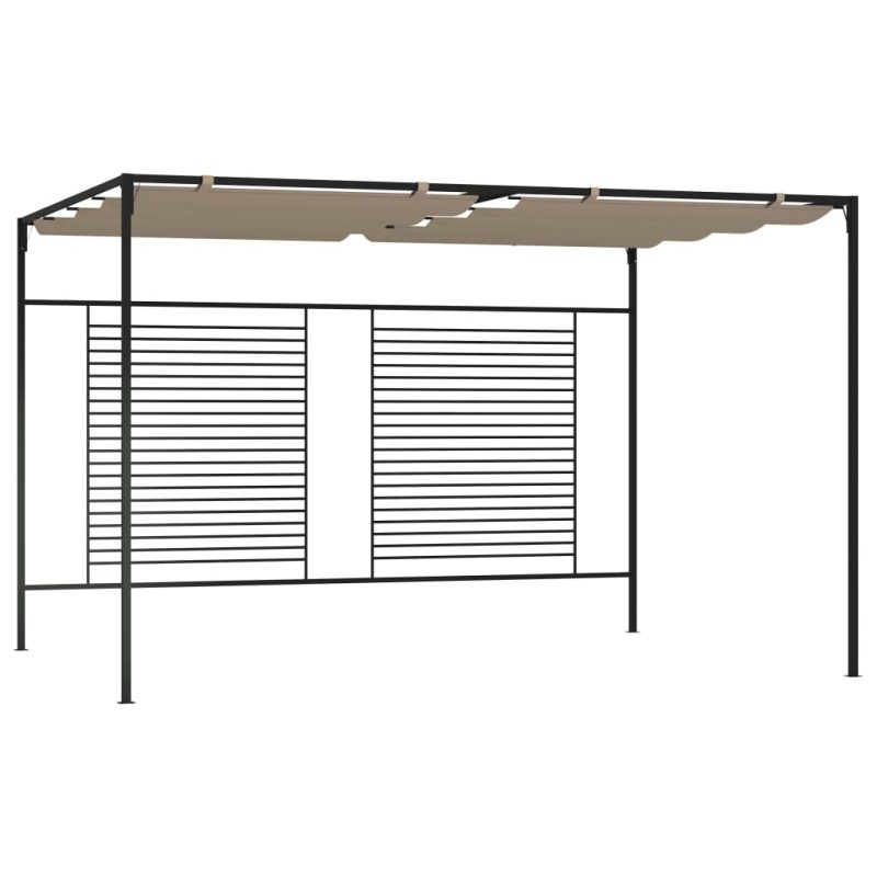 vidaXL Gazebo con Tetto Retrattile 3x4x2,3 m Grigio Talpa 180 g/m² vidaXL Gazebo con Tetto Retrattile 3x4x2,3 m Grigio Talpa 180 g/m²