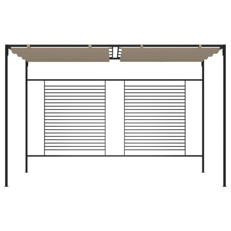 vidaXL Gazebo con Tetto Retrattile 3x4x2,3 m Grigio Talpa 180 g/m²