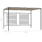 vidaXL Gazebo con Tetto Retrattile 3x4x2,3 m Grigio Talpa 180 g/m² vidaXL Gazebo con Tetto Retrattile 3x4x2,3 m Grigio Talpa 180 g/m²