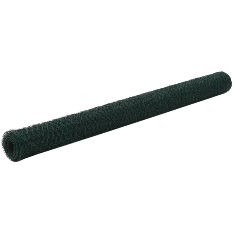 vidaXL Recinzione in Rete per Pollaio in Acciaio e PVC 25x1,5 m Verde vidaXL Recinzione in Rete per Pollaio in Acciaio e PVC 25x1,5 m Verde