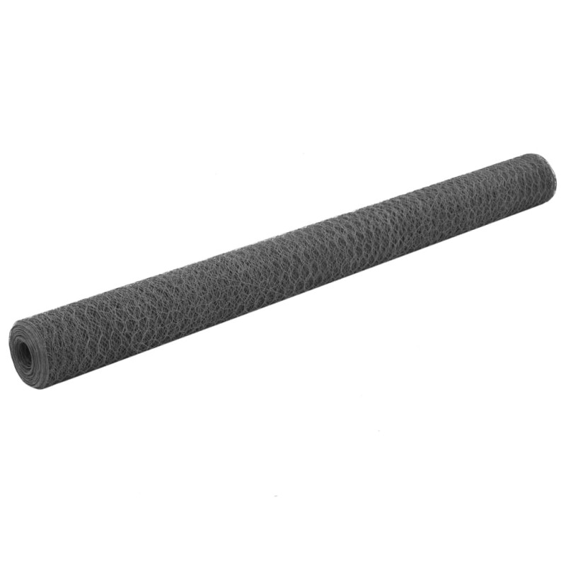 vidaXL Recinzione in Rete per Pollaio in Acciaio e PVC 25x1,5 m Grigia vidaXL Recinzione in Rete per Pollaio in Acciaio e PVC 25x1,5 m Grigia