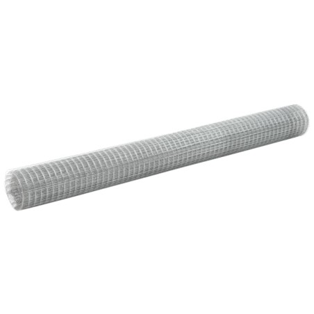 vidaXL Recinzione in Rete per Pollaio Acciaio Zincato 25x1,5m Argento