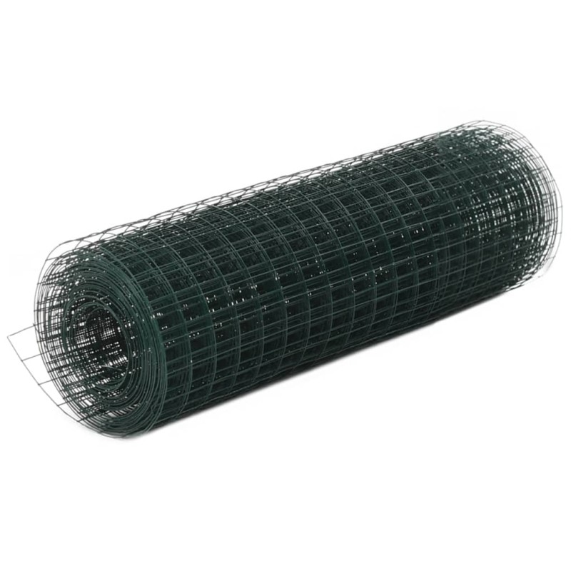 vidaXL Recinzione in Rete per Pollaio in Acciaio e PVC 10x0,5 m Verde vidaXL Recinzione in Rete per Pollaio in Acciaio e PVC 10x0,5 m Verde