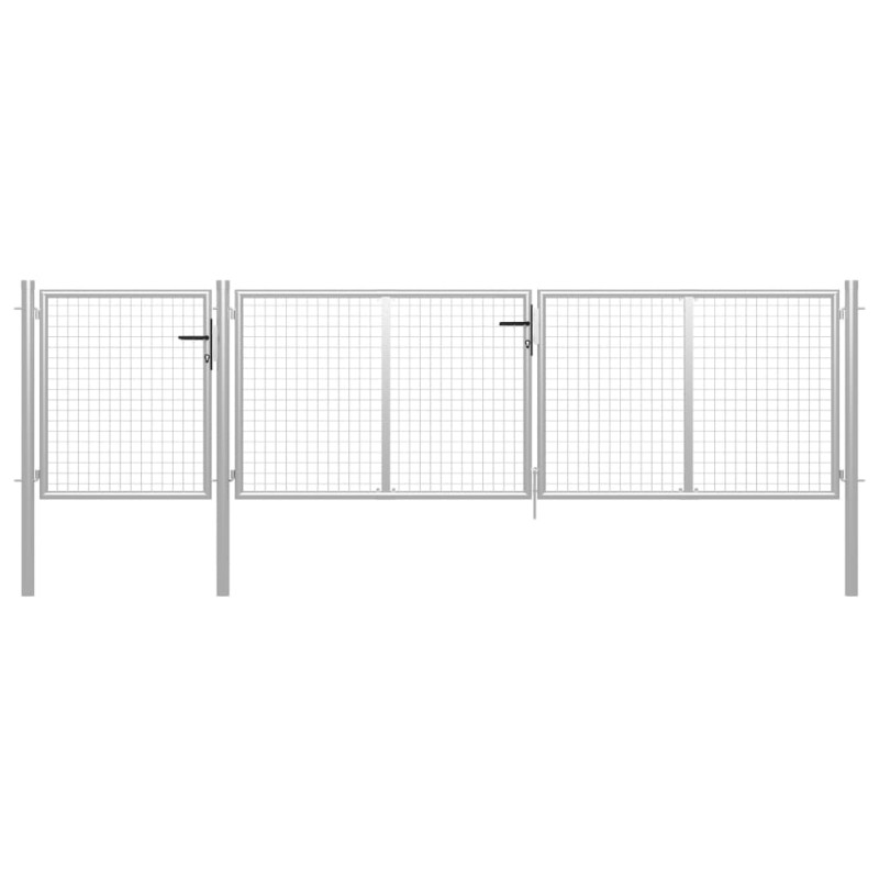vidaXL Cancello per Giardino in Acciaio 400x75 cm Argento vidaXL Cancello per Giardino in Acciaio 400x75 cm Argento
