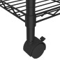 vidaXL Scaffale a 4 Livelli con Ruote 90x35x142 cm Nero 200 kg