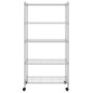 vidaXL Scaffale a 5 Livelli con Ruote 75x35x155 cm Cromato 250 kg