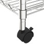 vidaXL Scaffale a 5 Livelli con Ruote 75x35x155 cm Cromato 250 kg