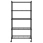 vidaXL Scaffale a 5 Livelli con Ruote 75x35x155 cm Nero 250 kg vidaXL Scaffale a 5 Livelli con Ruote 75x35x155 cm Nero 250 kg