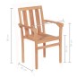 vidaXL Set da Bistrò 3 pz in Legno Massello di Teak