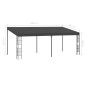vidaXL Gazebo a Parete 3x6 m Antracite in Tessuto
