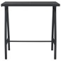 vidaXL Tavolo da Bar da Giardino Nero 110x60x110 cm in Vetro Temperato