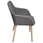 vidaXL Sedie da Pranzo 4 pz Grigio Chiaro Tessuto e Massello Rovere vidaXL Sedie da Pranzo 4 pz Grigio Chiaro Tessuto e Massello Rovere