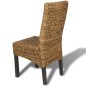 vidaXL Sedie da Pranzo 6 pz in Abaca e Legno Massello di Mango