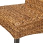 vidaXL Sedie da Pranzo 6 pz in Abaca e Legno Massello di Mango