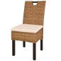 vidaXL Sedie Sala da Pranzo 6 pz in Rattan Kubu e Legno di Mango vidaXL Sedie Sala da Pranzo 6 pz in Rattan Kubu e Legno di Mango
