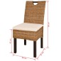 vidaXL Sedie Sala da Pranzo 6 pz in Rattan Kubu e Legno di Mango vidaXL Sedie Sala da Pranzo 6 pz in Rattan Kubu e Legno di Mango